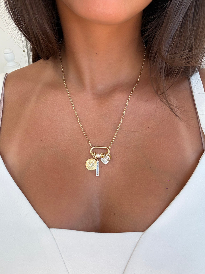 MULTI CHARMS LOCK NECKLACE