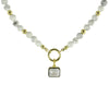 WHITE NECKLACE WITH EMERALD CUT CENTER