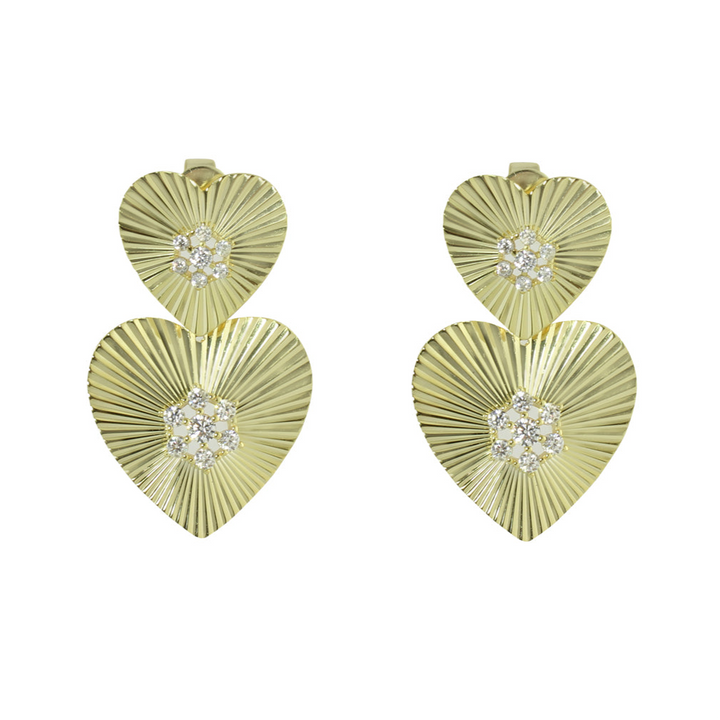 DOUBLE FLUTED HEART EARRINGS