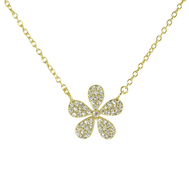 SINGLE PAVÈ FLOWER NECKLACE