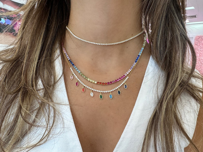 Rainbow dangle necklace