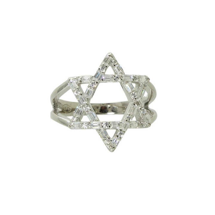 diamond star of david ring