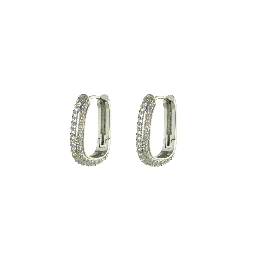CZ CHUNKY RECTANGLE HOOPS