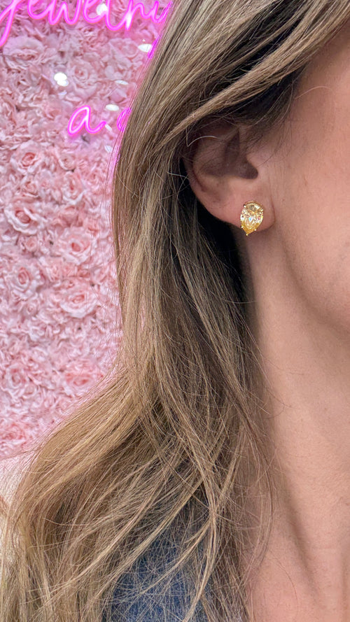 LARGE PEAR STUD EARRINGS