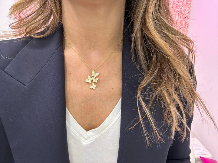 Butterflies lariat necklace