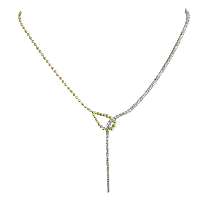 TWO TONE TENNIS Y LARIAT NECKLACE