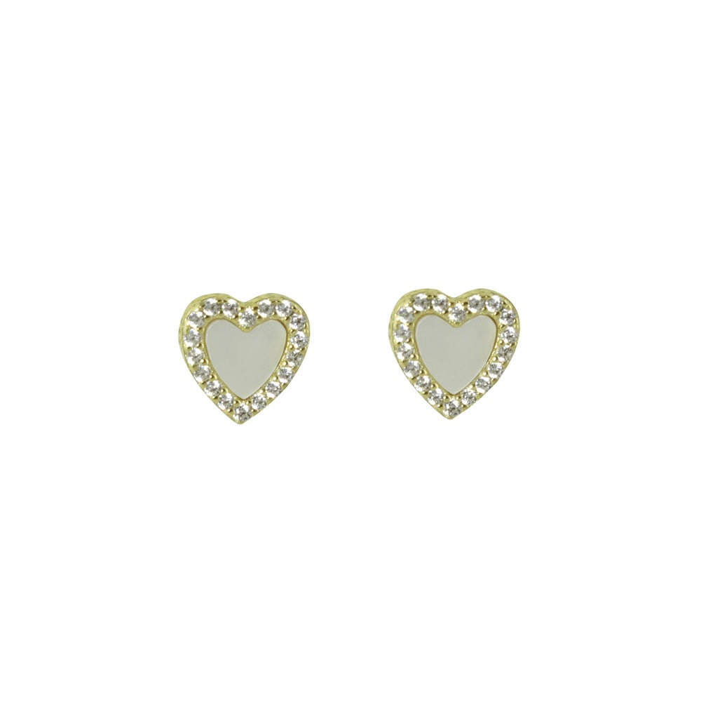 MINI ENAMEL HEART EARRINGS