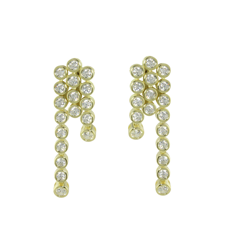 CZ DIAMOND BEZEL WATERFALL EARRINGS