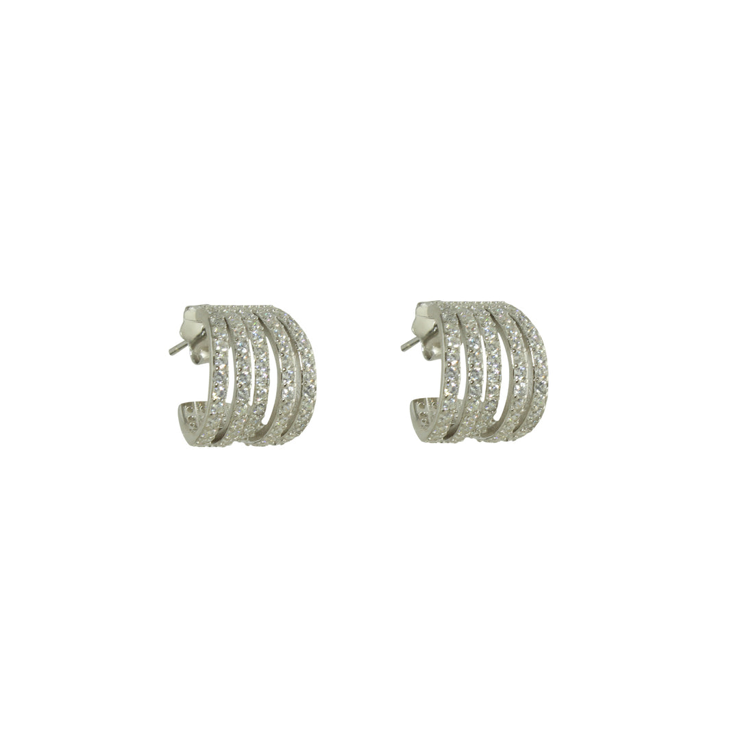 5 ROW PAVÈ HUGGIE EARRINGS
