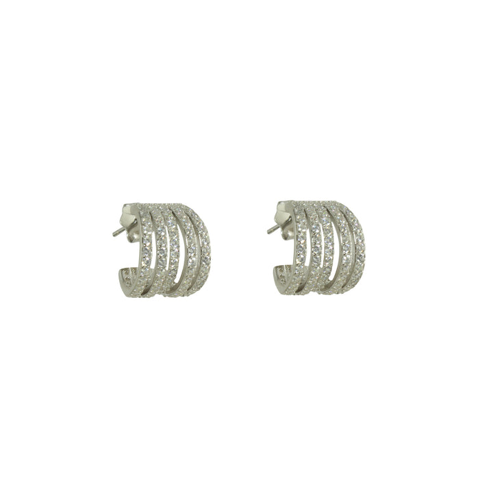 5 ROW PAVÈ HUGGIE EARRINGS