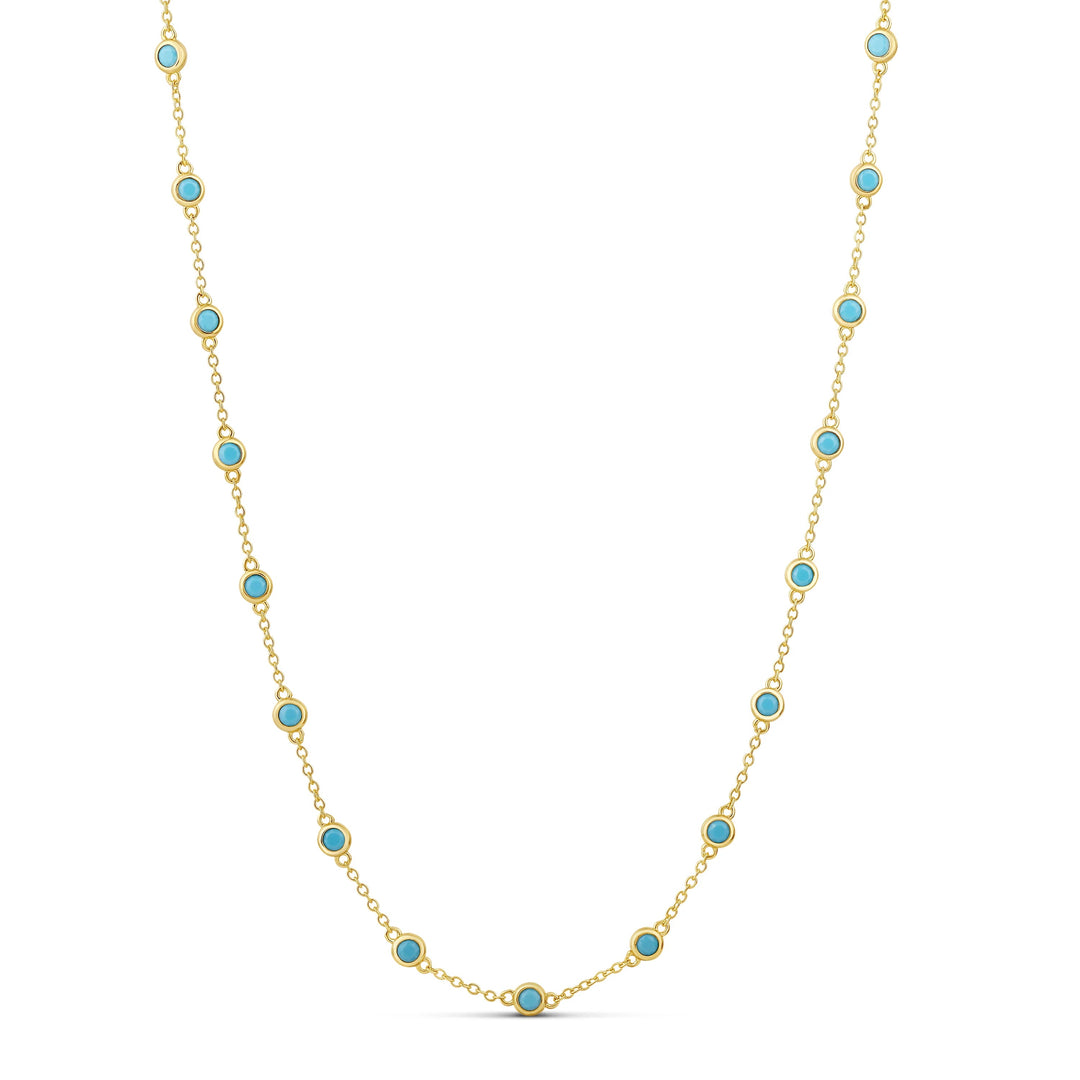 LONG COLOR STONE STATION NECKLACE