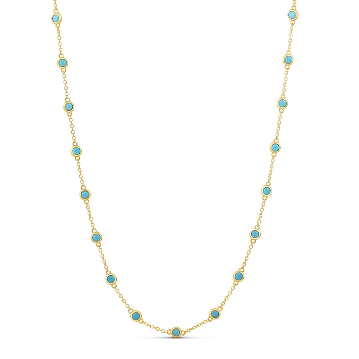 LONG COLOR STONE STATION NECKLACE