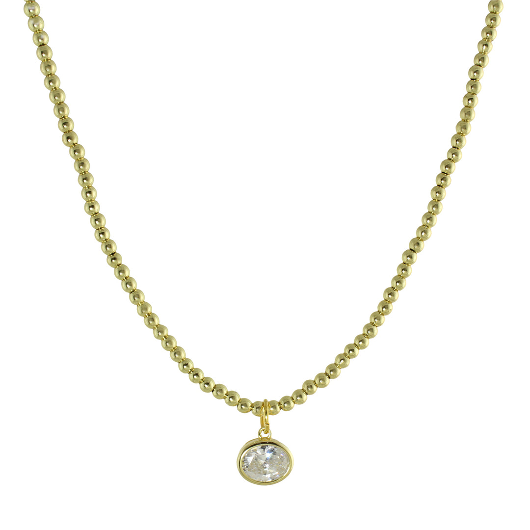 SOLITAIRE BALL CHAIN CHOKER
