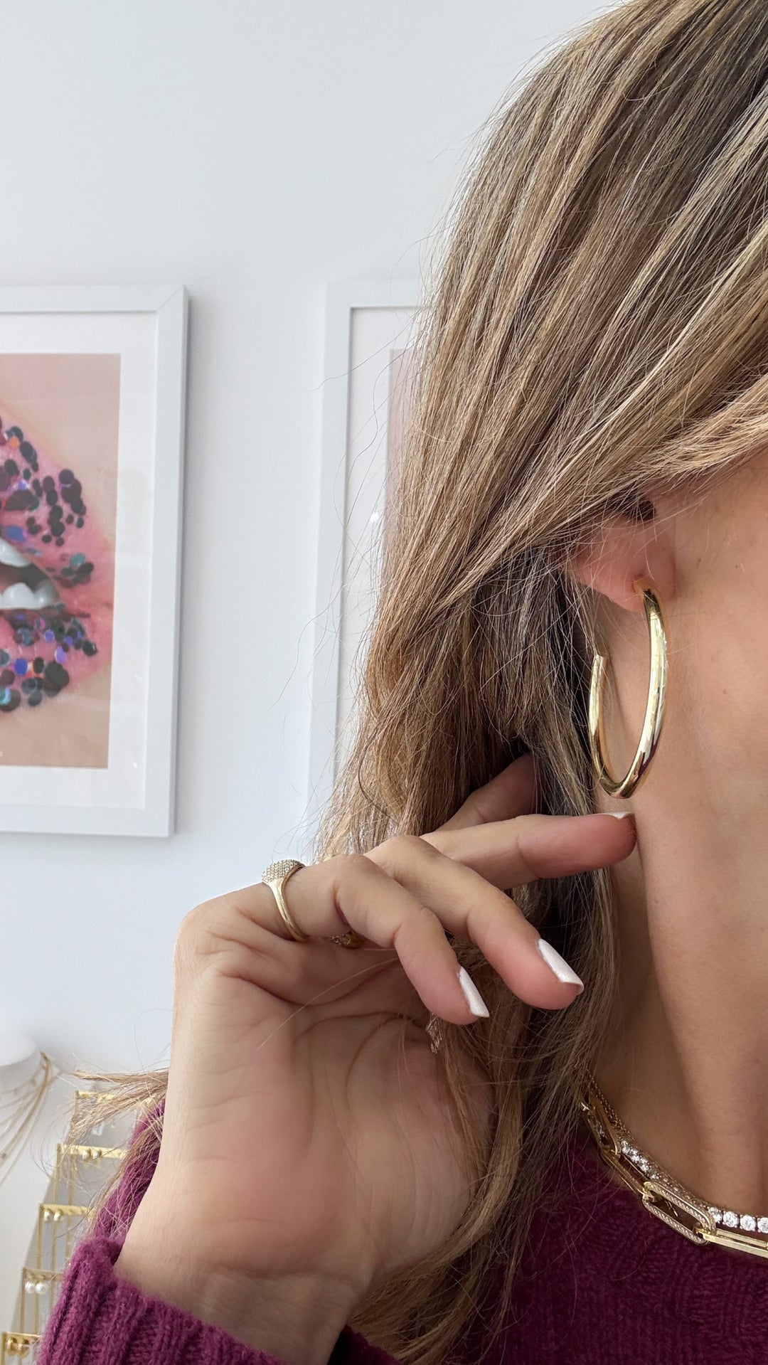 LARGE OPEN C HOOP EARRINGS