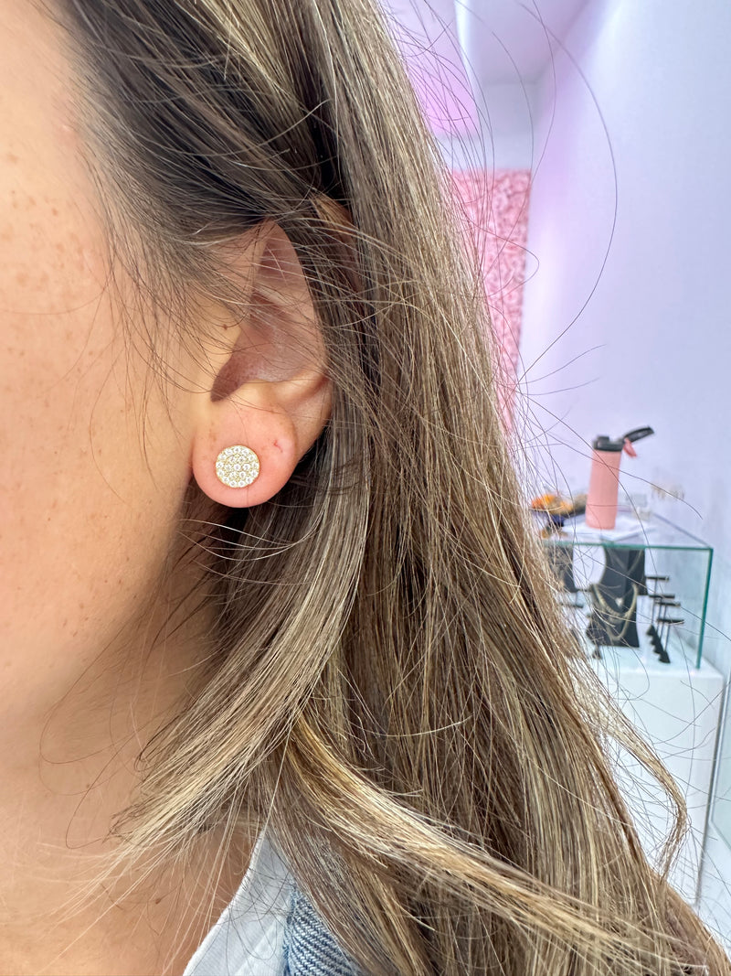 PAVÈ DISC STUD EARRINGS