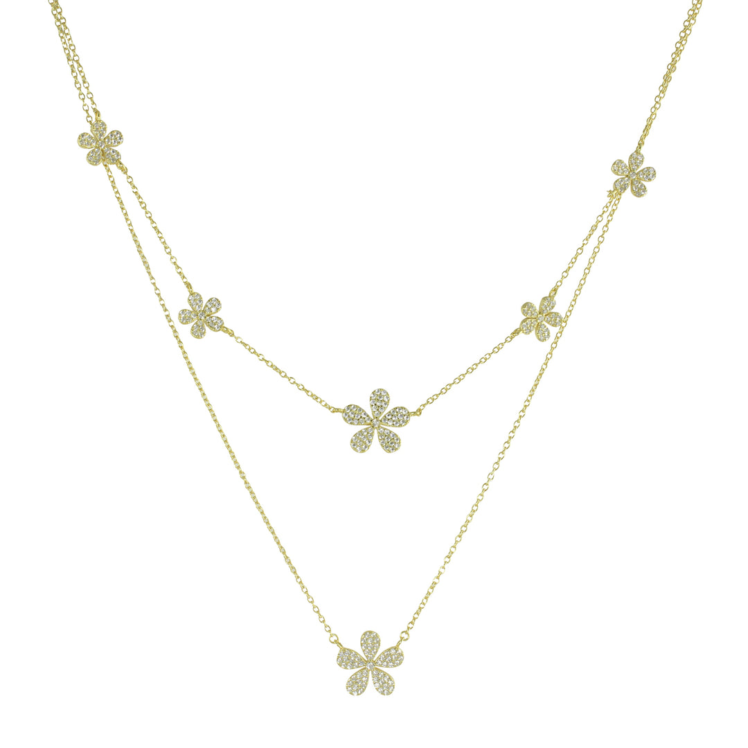 SINGLE PAVÈ FLOWER NECKLACE