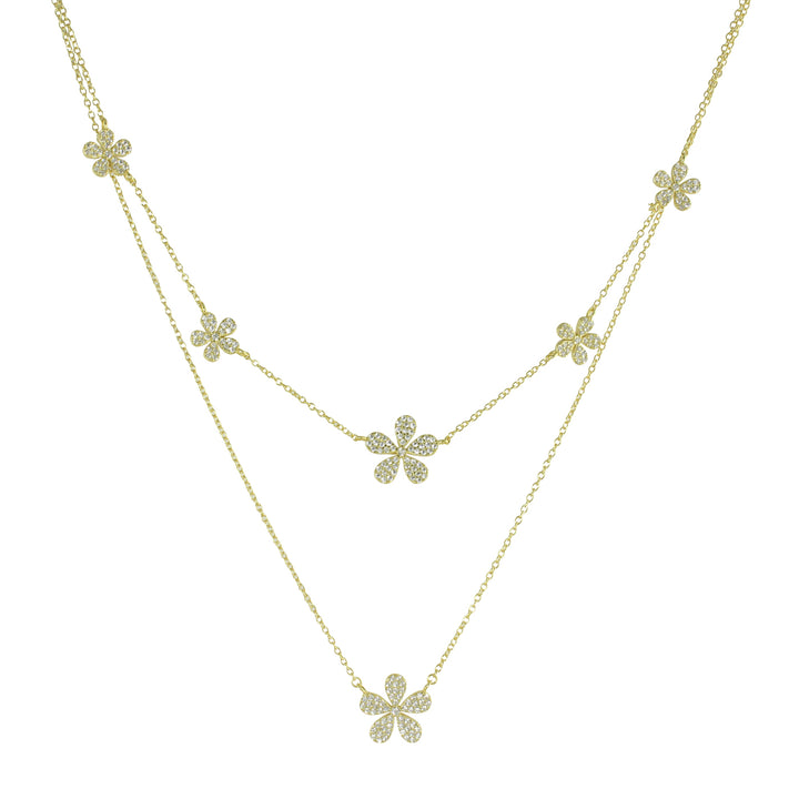 SINGLE PAVÈ FLOWER NECKLACE