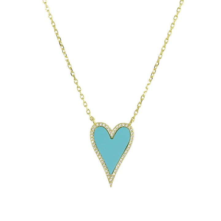 elongated turquoise heart necklace
