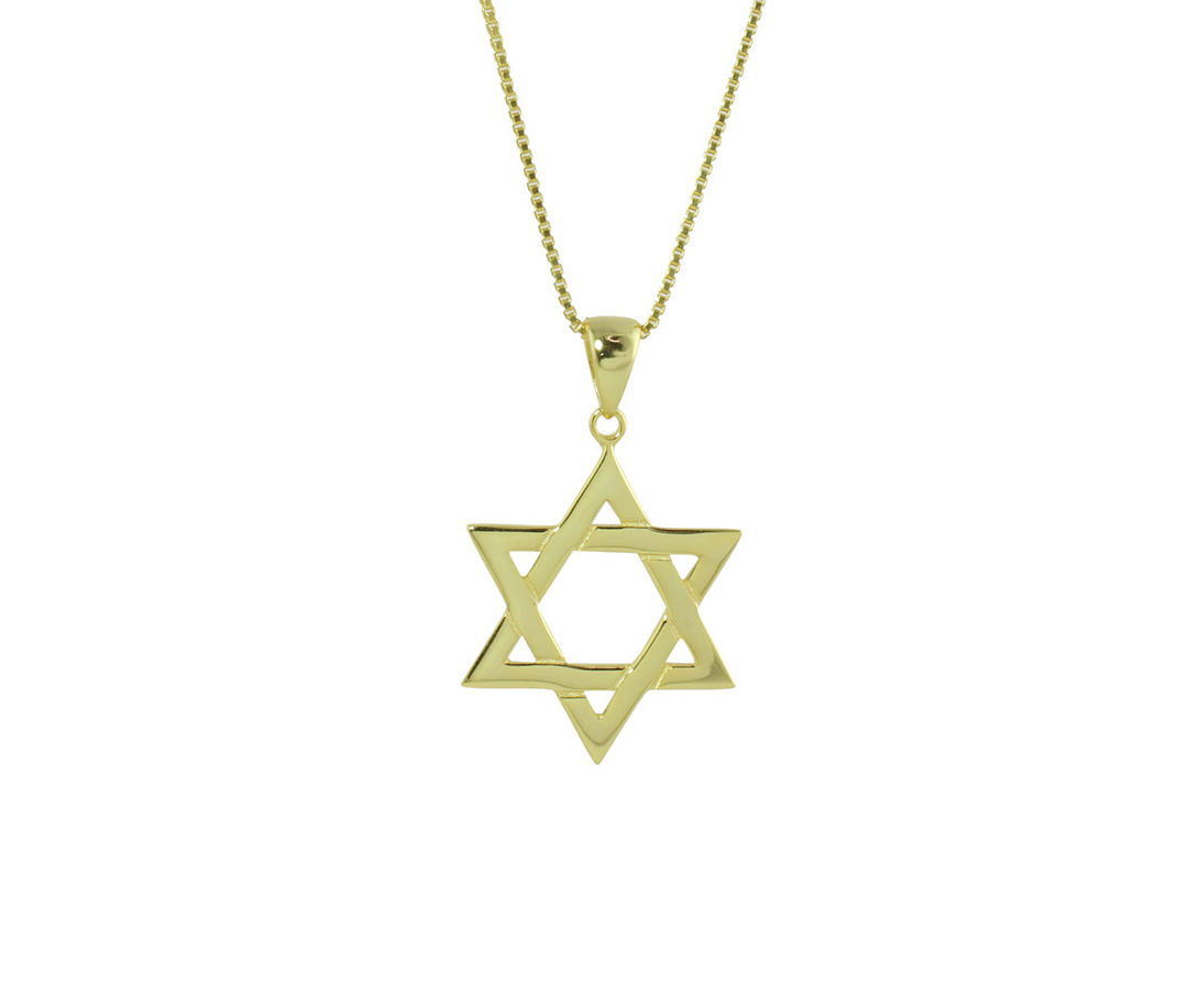 LARGE GOLD STAR OF DAVID NECKLACE