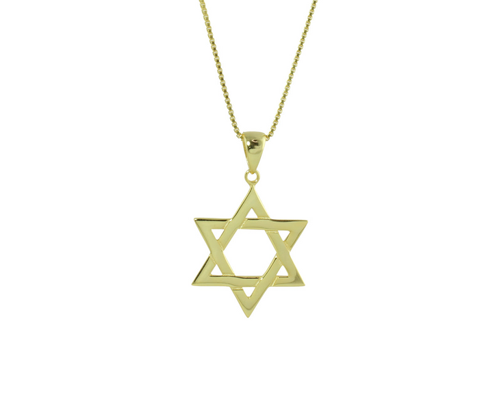 LARGE GOLD STAR OF DAVID NECKLACE