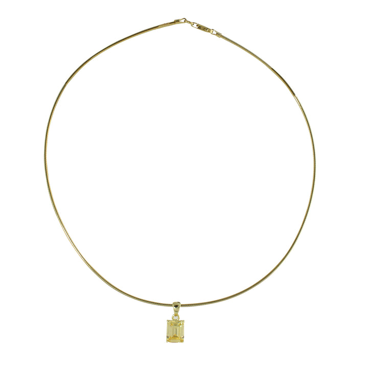 SOFT WIRE EMERALD CUT SOLITAIRE NECKLACE