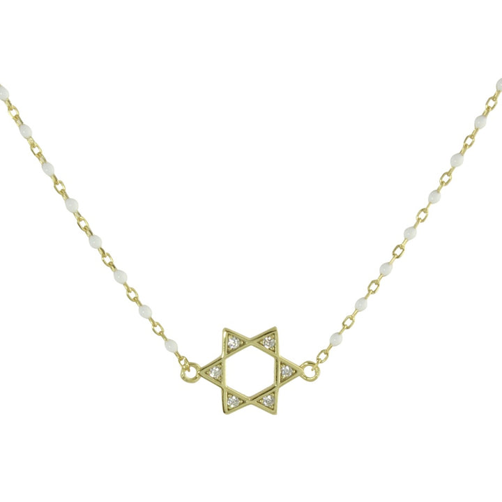 STAR OF DAVID COLOR BEAD NECKLACE