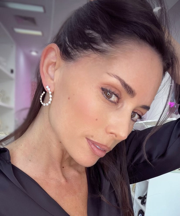 TEAR DROP OPEN HOOP EARRINGS