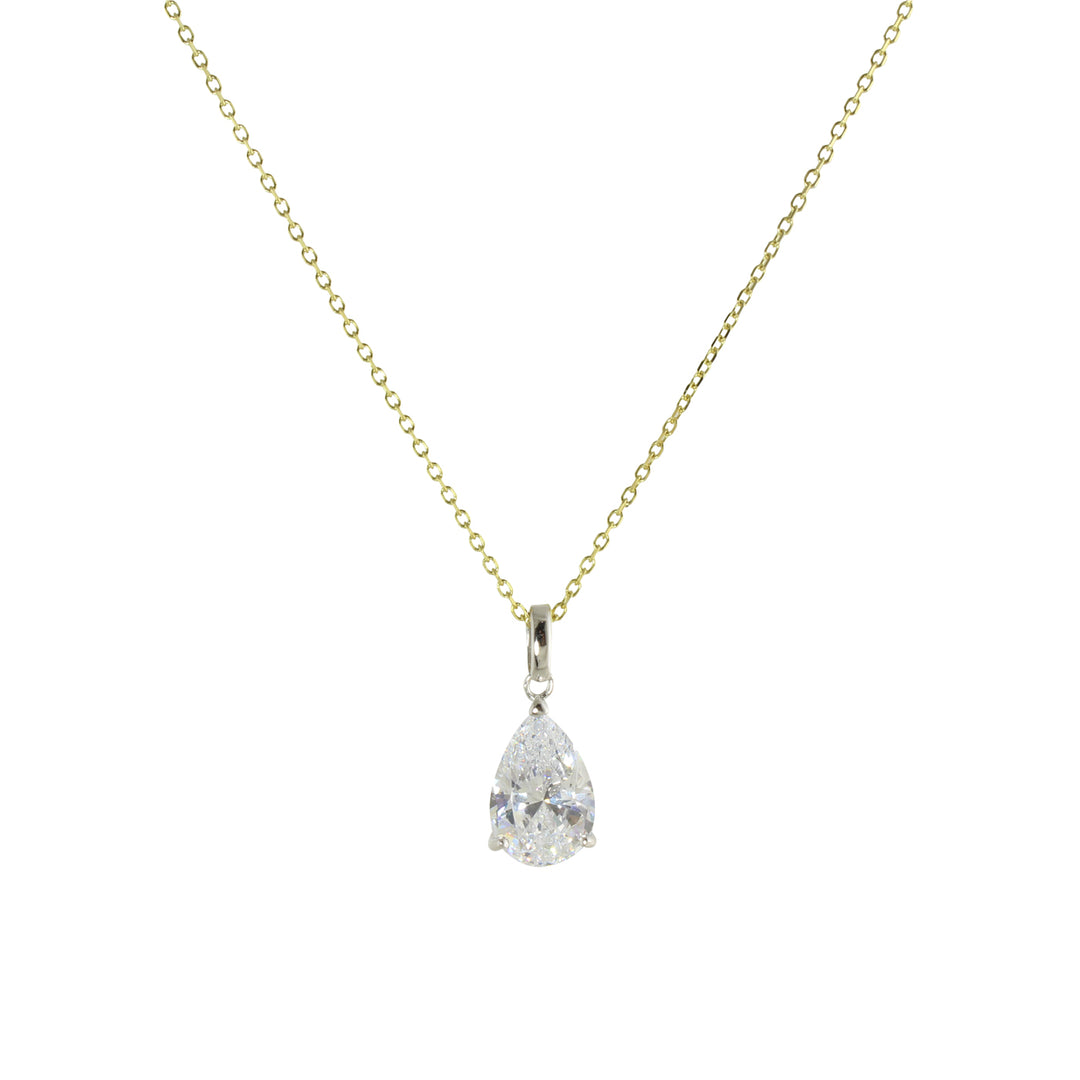 PEAR SOLITAIRE NECKLACE