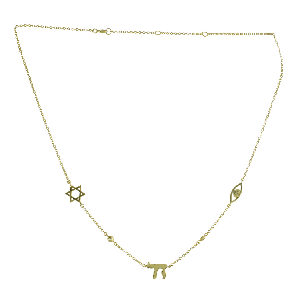 14k Star of David charm necklace