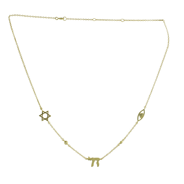 14k Star of David charm necklace