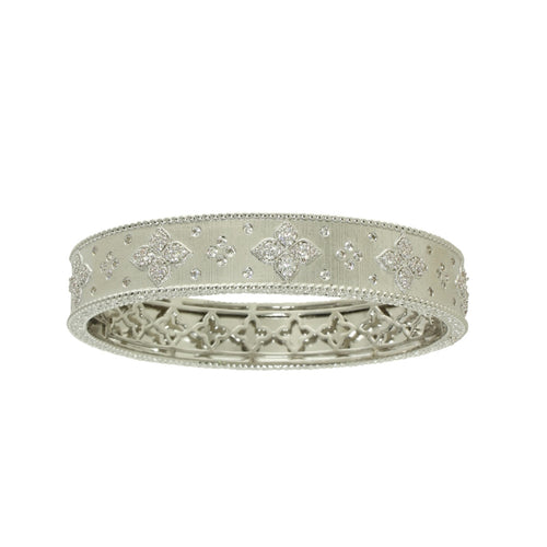 BRUSHED GOLD CZ EMBELLISHED BANGLE