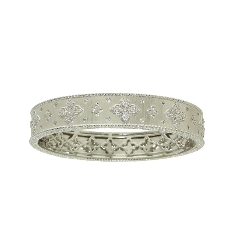 BRUSHED GOLD CZ EMBELLISHED BANGLE