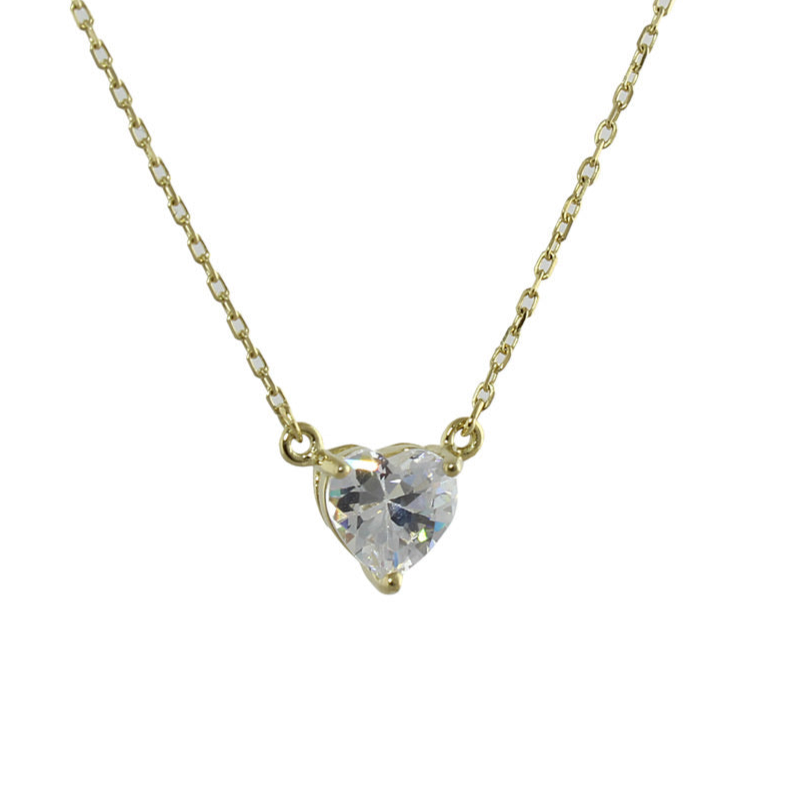 SOLITAIRE HEART NECKLACE