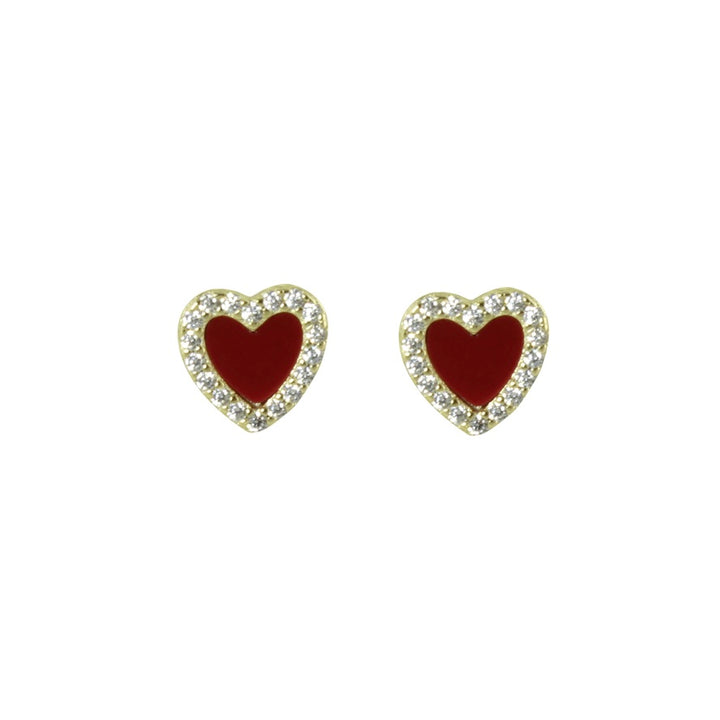 MINI ENAMEL HEART EARRINGS