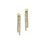 CZ high low diamond hoop earrings