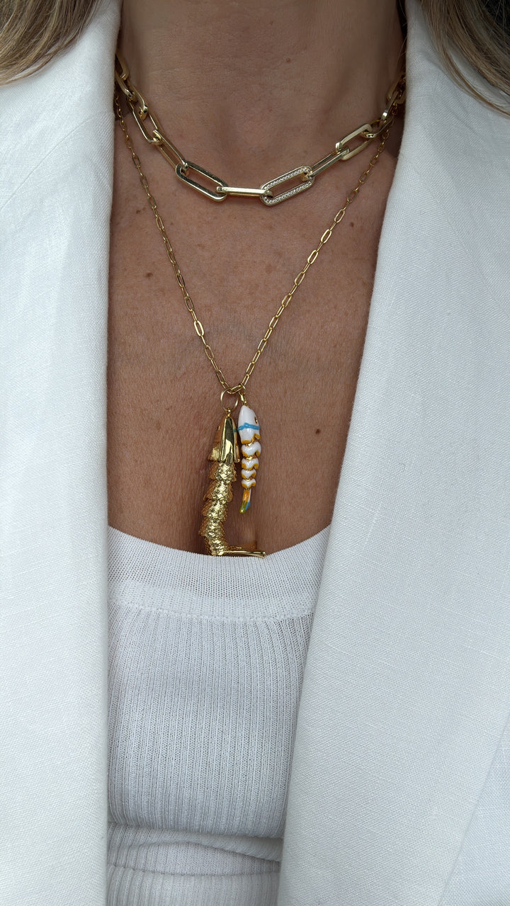LONG LINK FISH NECKLACE