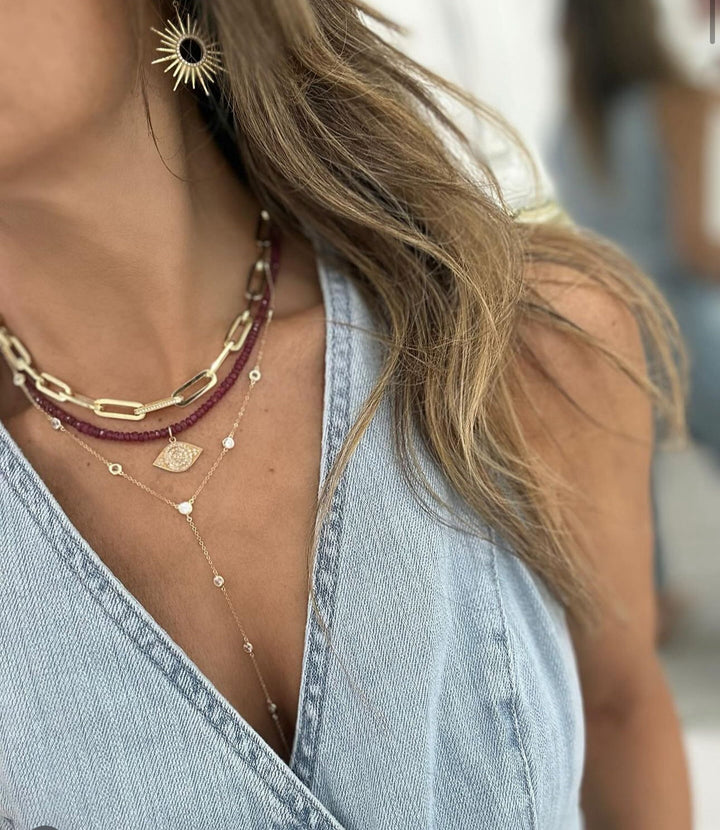 DIAMOND STATION LARIAT &amp; CHOKER  SET