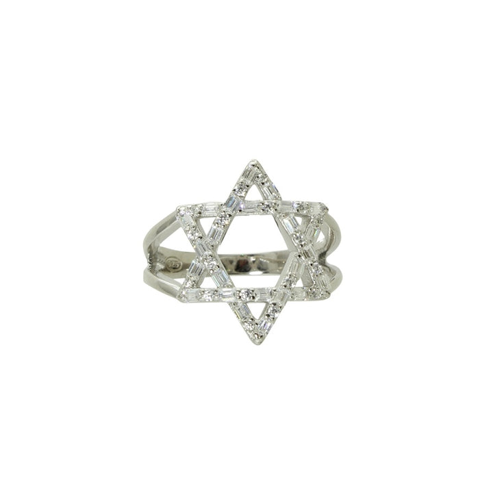 diamond star of david ring