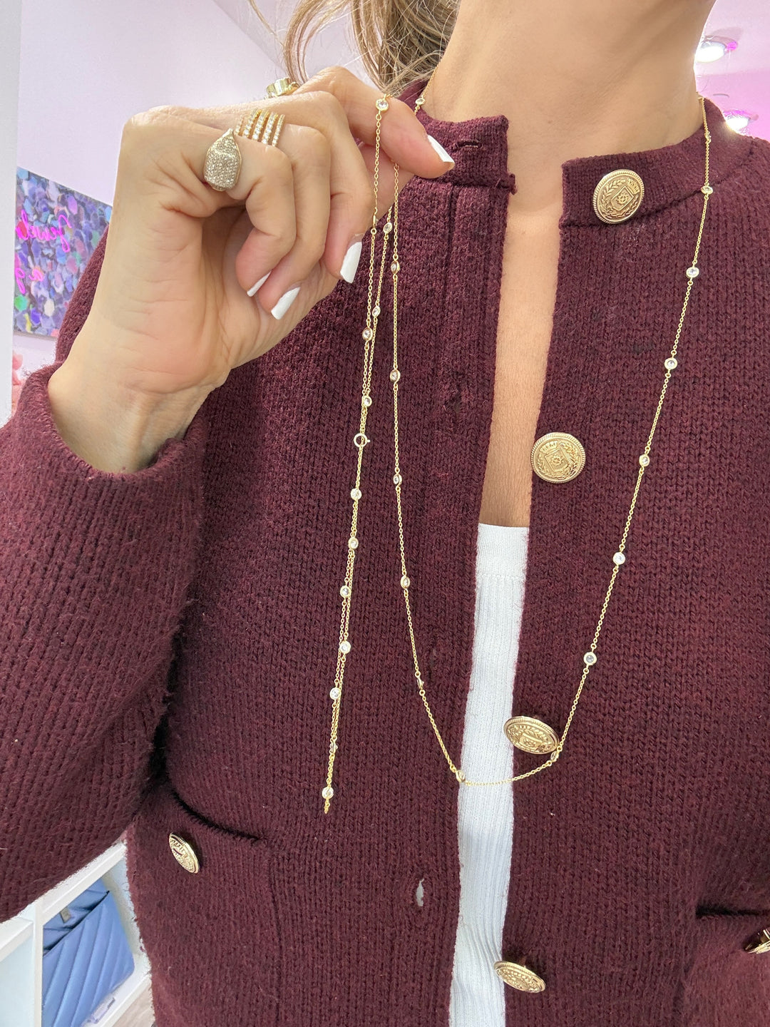 LONG DIAMONDS BY THE YARD NECKLACE
