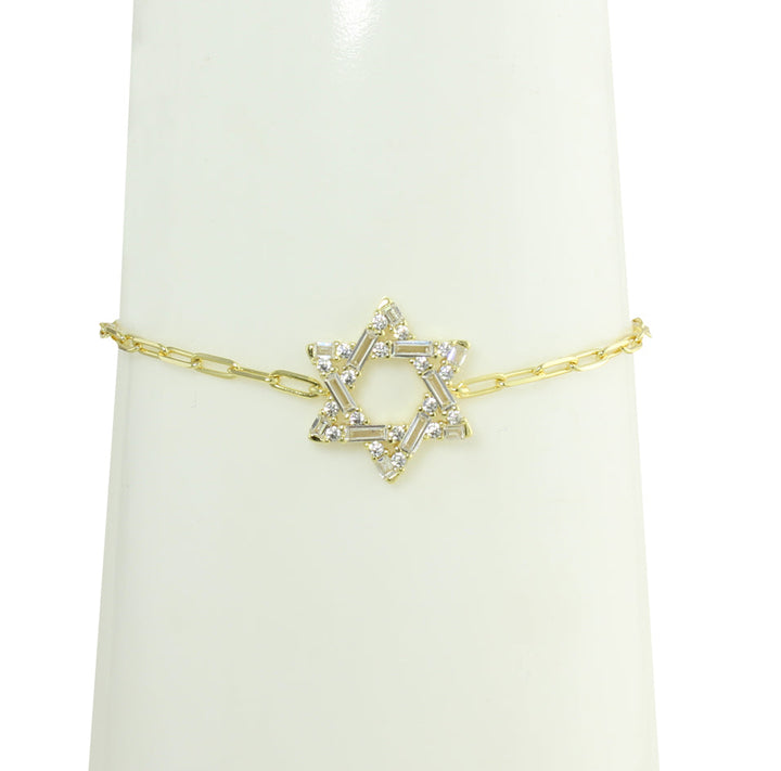 Gold star of David Link bracelet