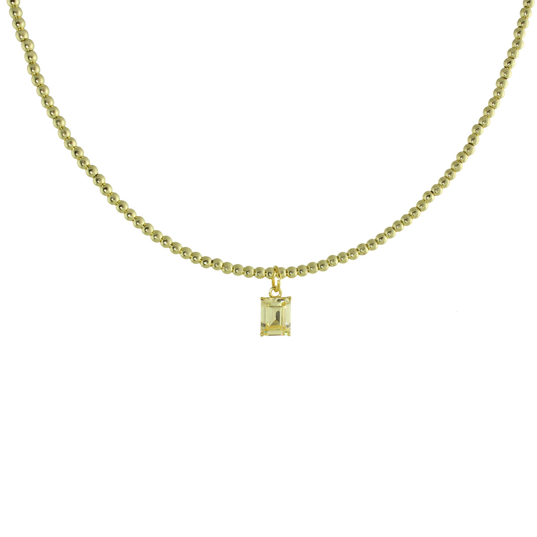 SOLITAIRE BALL CHAIN CHOKER