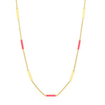 pink enamel bar necklace
