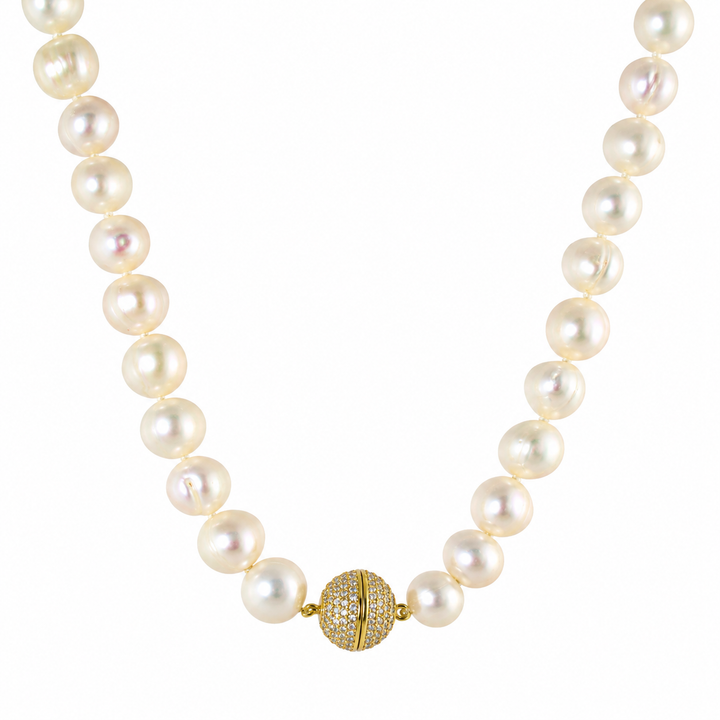 PAVÈ BALL PEARL NECKLACE