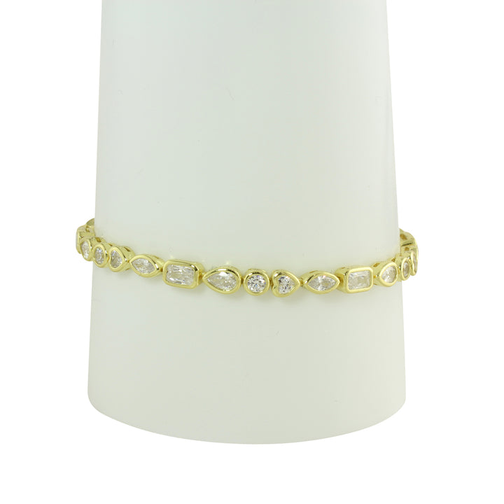 MIXED SHAPE BEZEL TENNIS BRACELET
