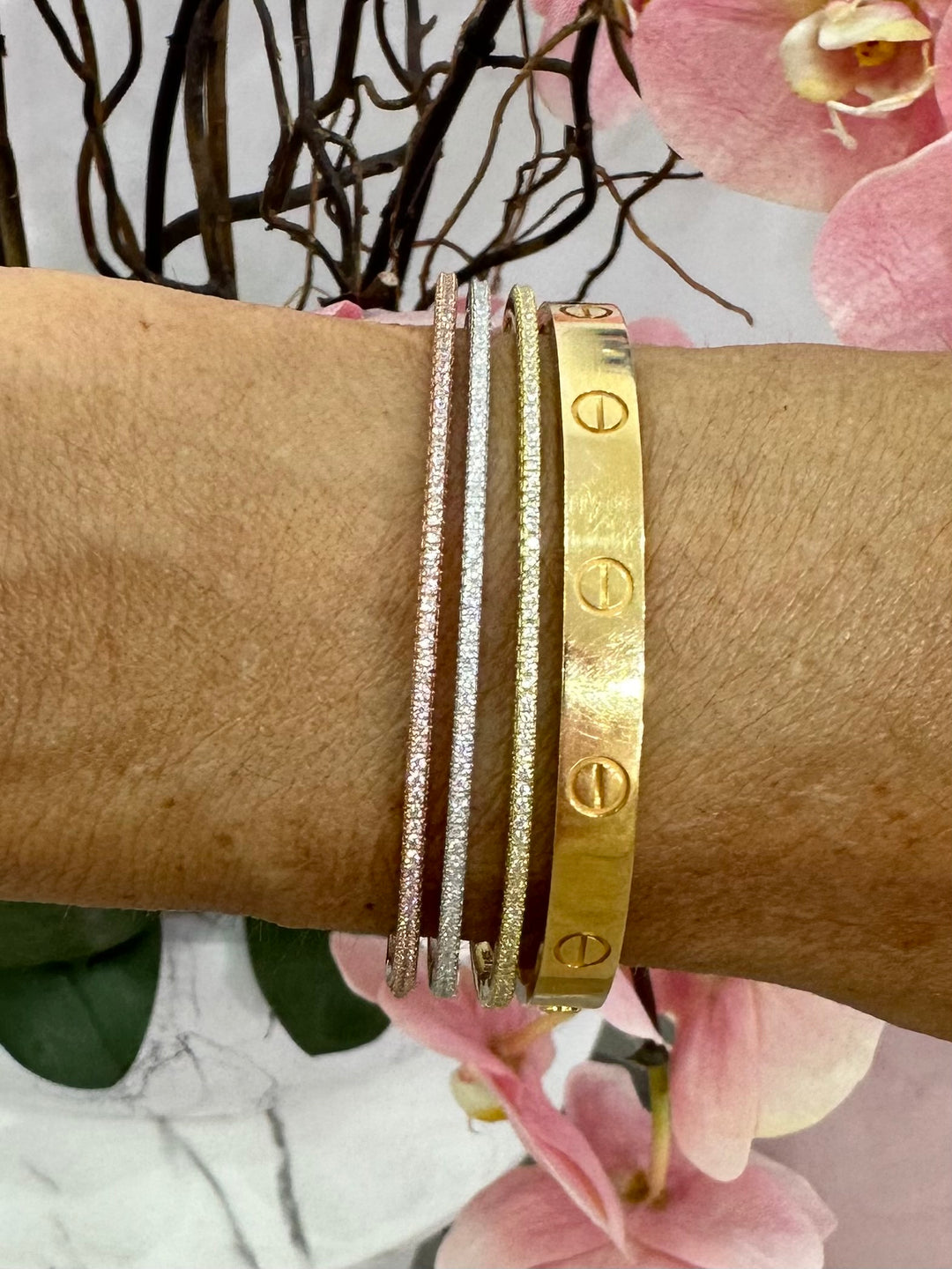 THIN CZ STACKING BANGLE