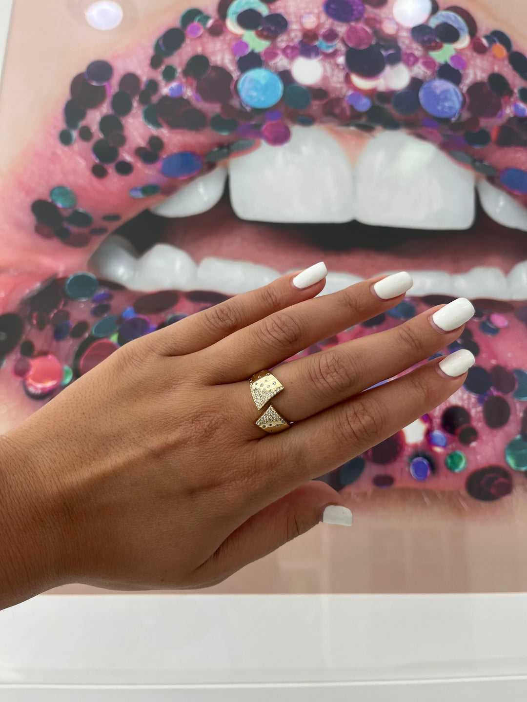 CZ SPRINKLE OPEN RING