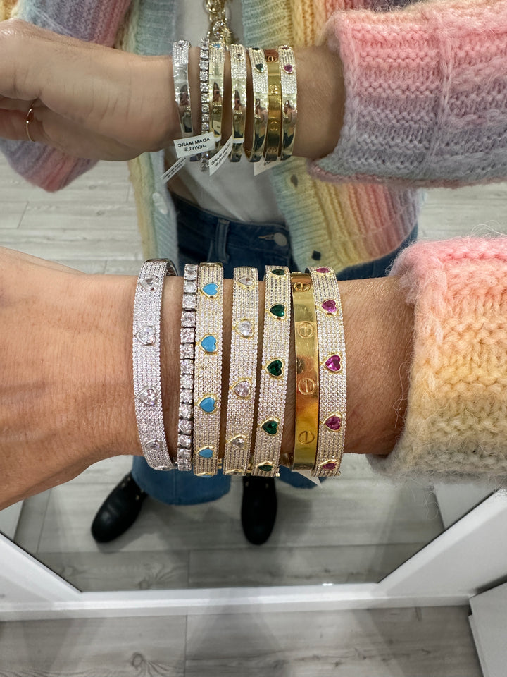PAVÈ STATION HEART BANGLE