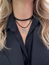 2 IN 1  LARGE CHAI NECKLACE & SUEDE WRAP BUNDLE