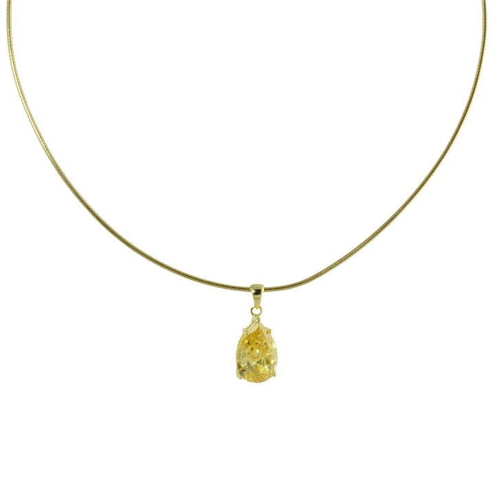 SOFT WIRE BIG CANARY SOLITAIRE NECKLACE