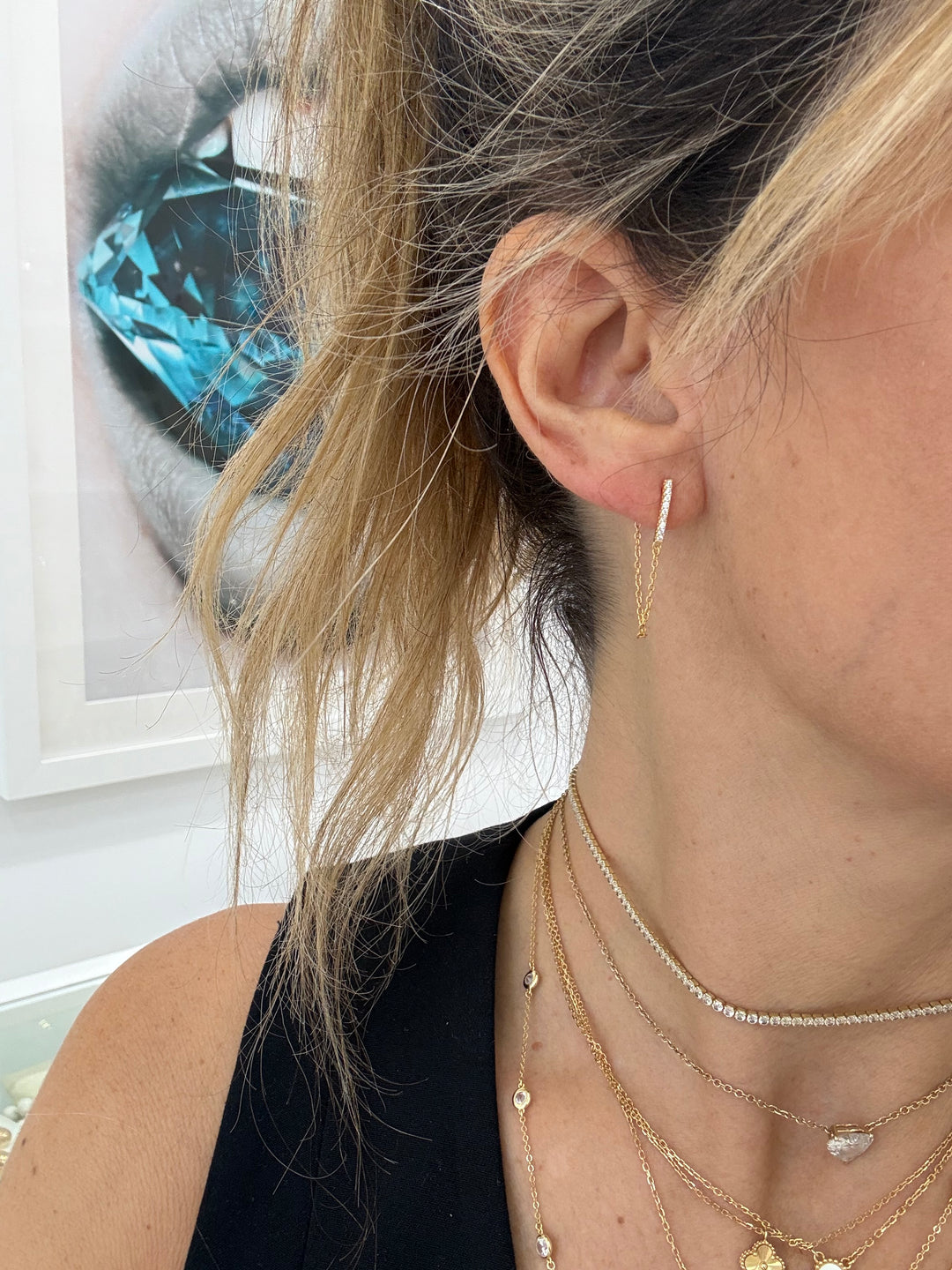 BAR &amp; CHAIN  EARRINGS